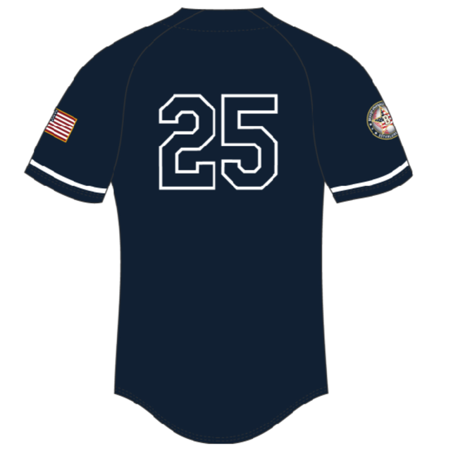 Braves Baseball Rawlings Custom Navy Full Button Jersey