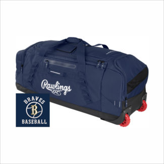 Rawlings Braves Baseball Rawlings YADI2 Wheeled Equipment Bag