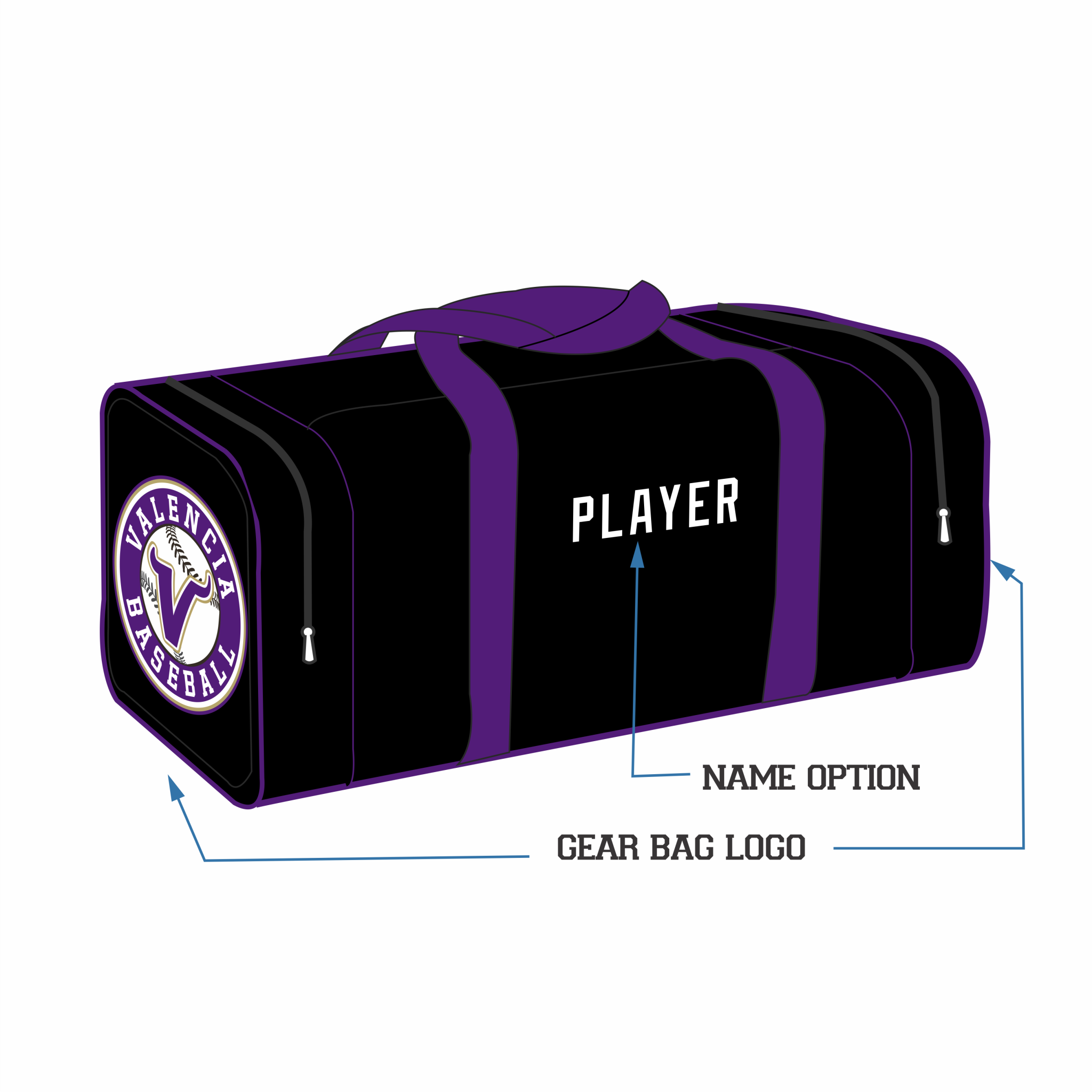 Valencia Baseball Custom Team Duffle - Bagger Sports