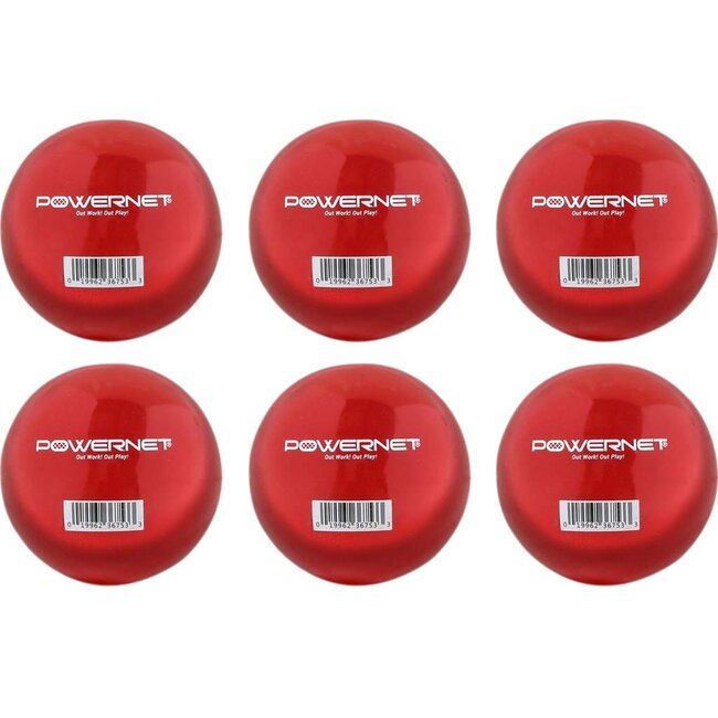 PowerNet 3.2" Heavy Weighted Training Balls (6 Pack) (16 Oz - Red)