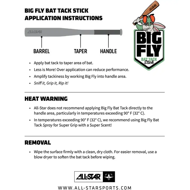 All-Star Big Fly Scented Bat Tack Stick - BFST1