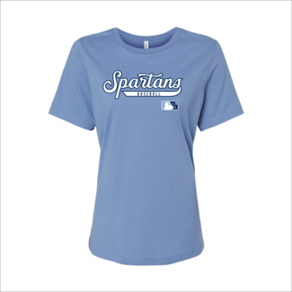 Sylmar Baseball Spartans Script Logo Ladies Relaxed Crew Tee