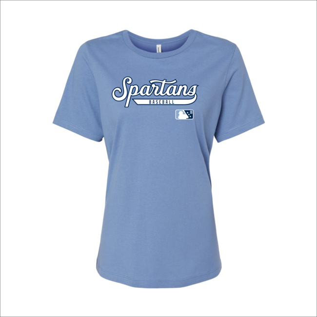 Sylmar Baseball Spartans Script Logo Ladies Relaxed Crew Tee