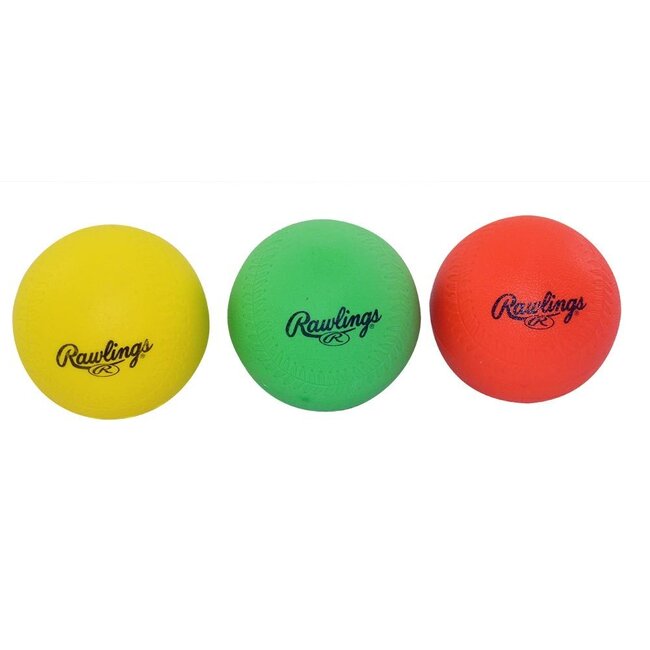 Rawlings Foam Hit Trainer Balls (3 pack) - HITTRAIN