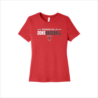 Verdugo Baseball Ladies Relaxed Crew Tee