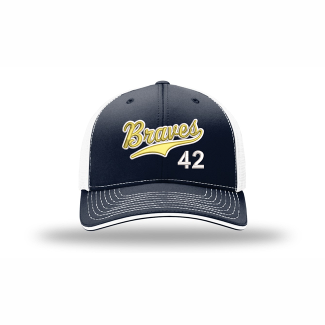 Braves Baseball Trucker Cap 112 Script Number
