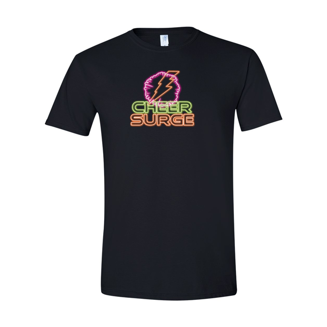 CheerSurge Softstyle Black T-Shirt - "NEON NIGHTS"