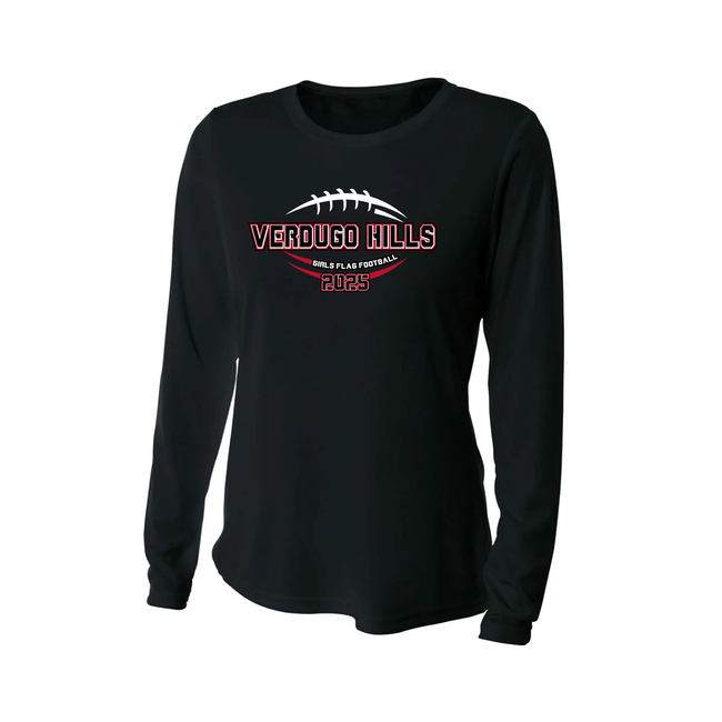 Verdugo Girl's Flag Football  Women's Long Sleeve Performance Crew