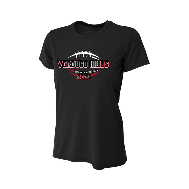 Verdugo Girl's Flag Football Women's Performance Crew Short Sleeve