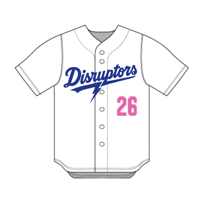 Disruptors Baseball City Connect Full Button White Jersey