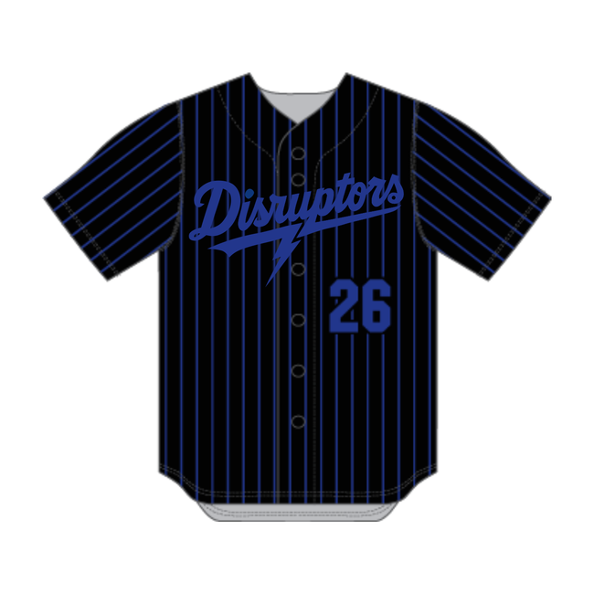 Disruptors Baseball Custom Full Button Pinstripe Jersey Full Button