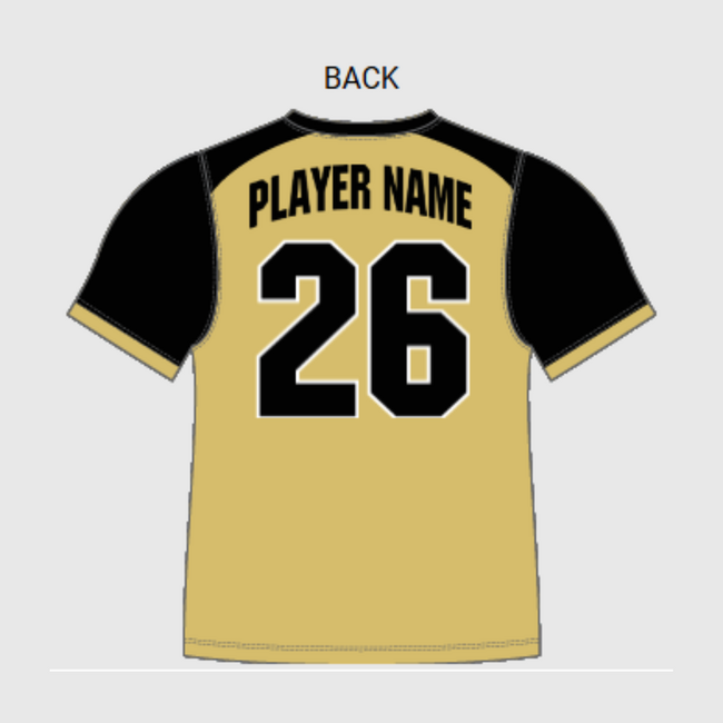 GV Baseball Custom Varsity Vegas Gold Jersey
