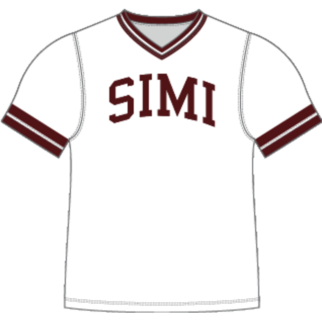 Simi Baseball Custom White V-Neck Jersey
