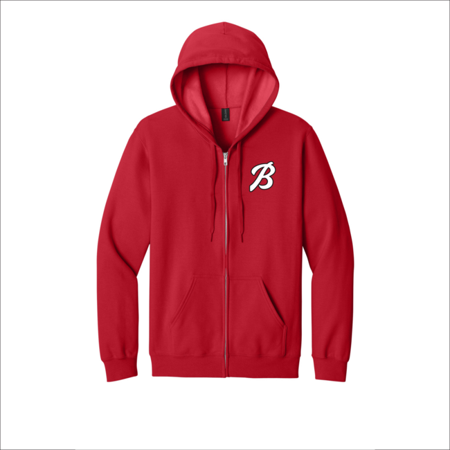Burrough Baseball Softstyle Midweight Zip Up Hoodie
