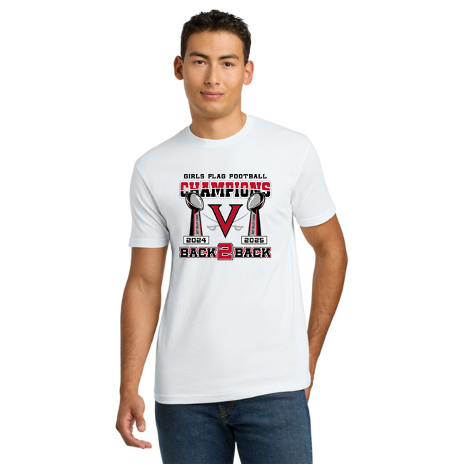 Verdugo Girl's Flag Football Champions 2025 Crew Tee - 3600