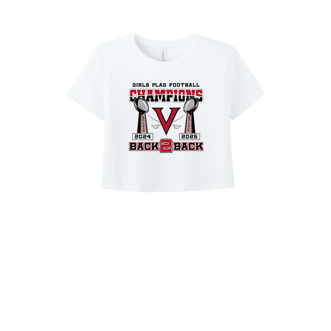 Verdugo Girl's Flag Football Champions 2025 Women's Jersey Crop Tee