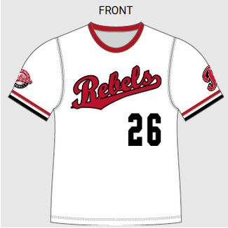 Alleson Rebels Baseball Custom White Jersey - 8U Team