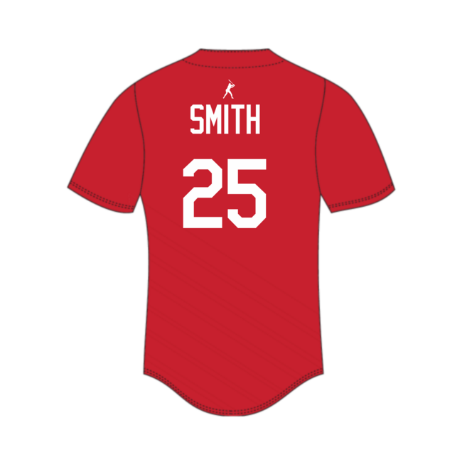 Rebels Baseball Custom Rawlings Red Jersey
