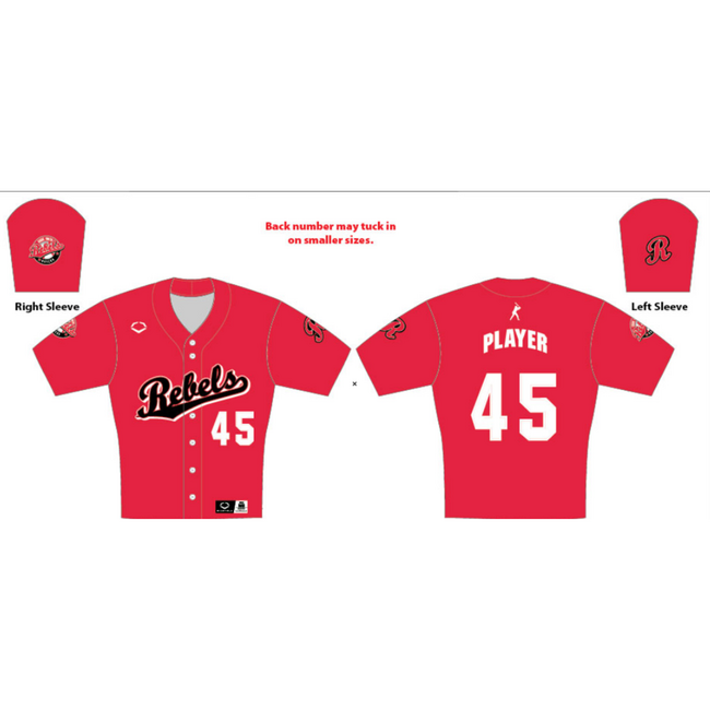 Rebels Baseball Custom EvoShield Jersey 14U
