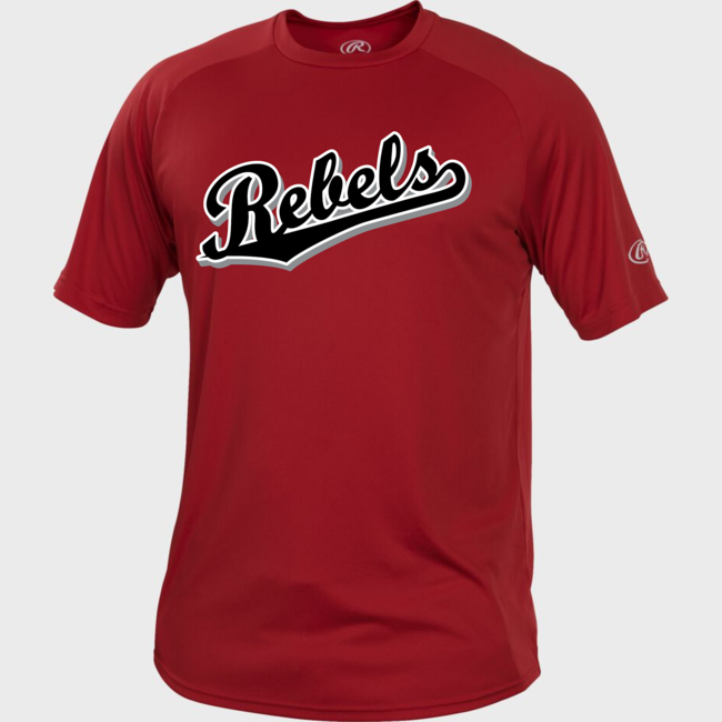 Rebels Baseball Rawlings Tech Short Sleeve