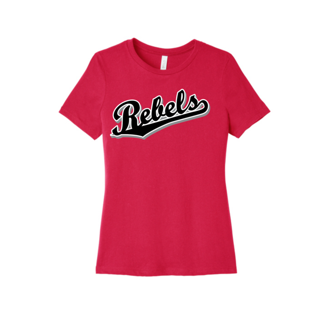 Rebels Baseball Ladies Relaxed Crew Tee