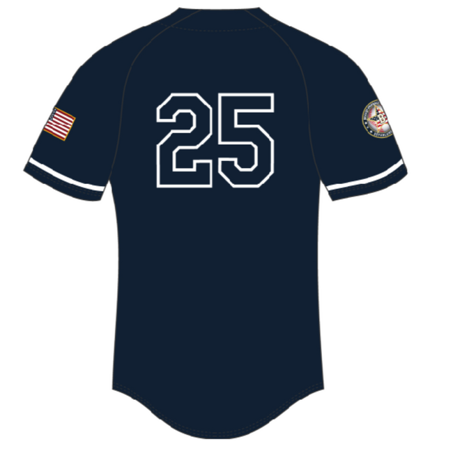Braves Baseball Rawlings Custom Navy Full Button Jersey