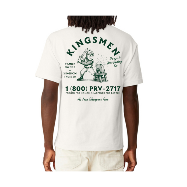Kingsmen Baseball Unisex 6 oz Heavyweight Tee - Vintage White