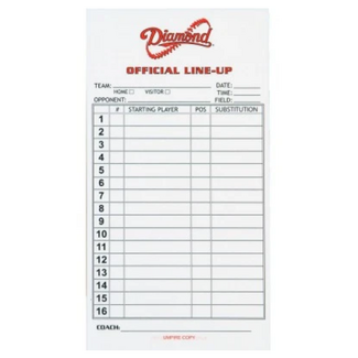 Diamond Diamond Lineup Card