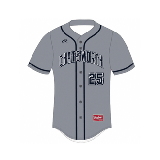 Rawlings Chatsworth Baseball Custom Rawlings Grey Jersey