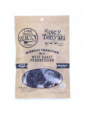 Long Beach Jerky "Spicy Teriyaki" 2.5oz Bag, Long Beach, California