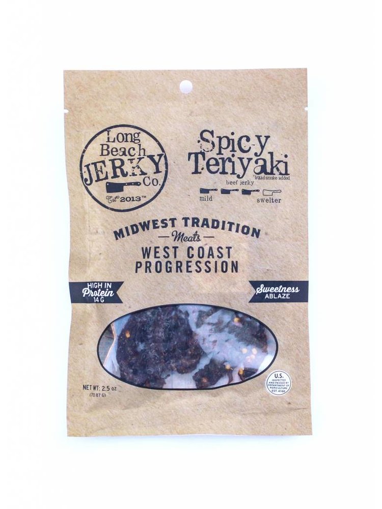 Long Beach Jerky Co. Spicy Teriyaki 2.5oz Bag, Long Beach, California