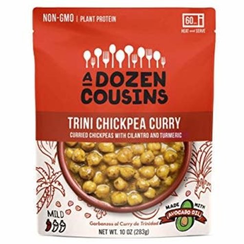 A Dozen Cousins Trini Chickpea Curry with Onion, Garlic and Spices, 10 oz., Berkeley, California A Dozen Cousins Trini Chickpea Curry with Onion, Garlic and Spices, 10 oz., Berkeley, California