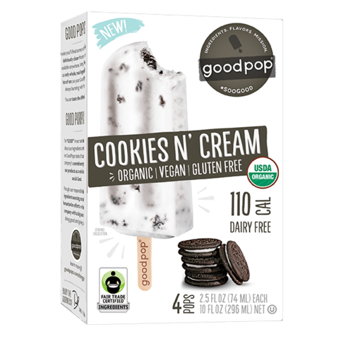 Goodpop Cookies N'Cream Organic Frozen Bars, Austin, Texas 4 pack Goodpop Cookies N'Cream Organic Frozen Bars, Austin, Texas 4 pack