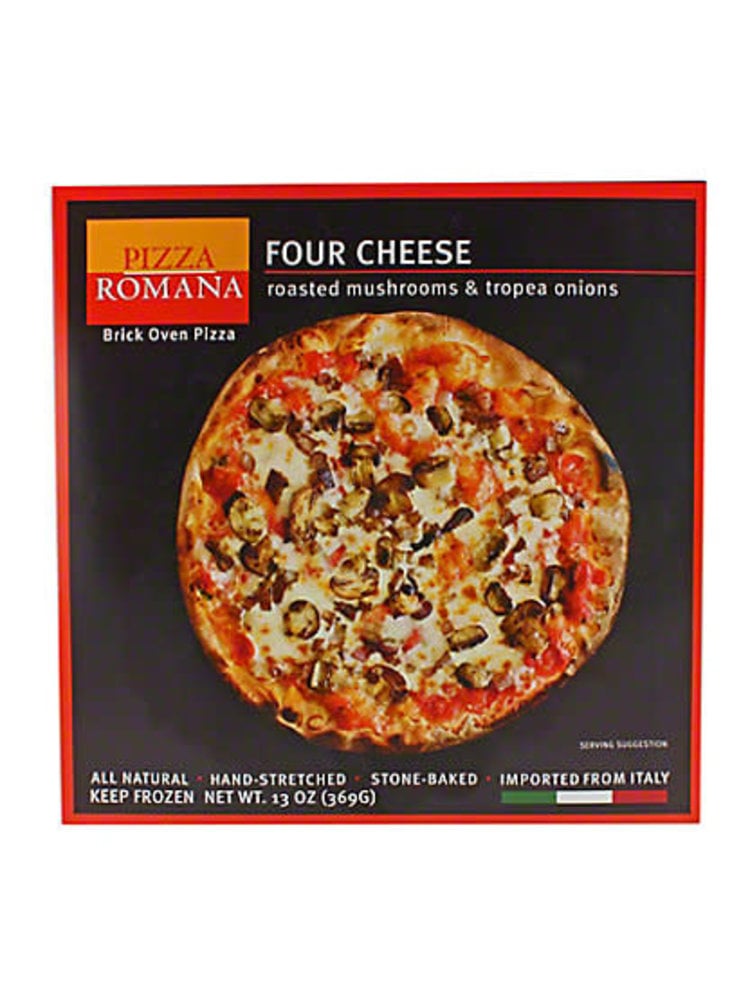 Pizza Romana Four Cheese with Mushrooms & Tropea Onions Brick Oven Pizza, Marche, Italy