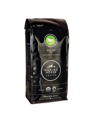 Kicking Horse Coffee "Kick Ass" Dark Roast Whole Bean, British Columbia, 10 oz bag