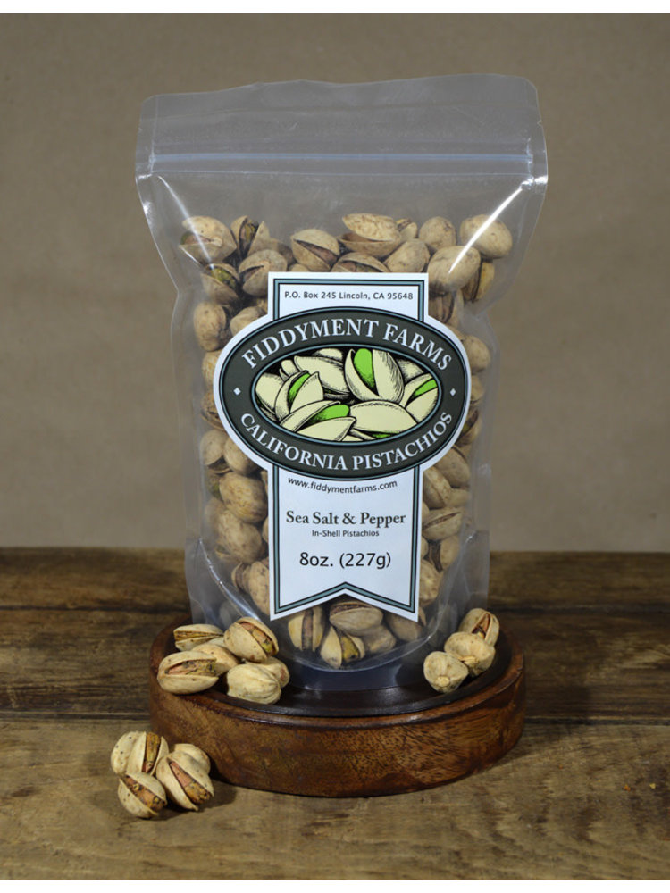 Fiddyment Farms "Sea Salt & Pepper" In-Shell Pistachios 8oz Bag, Lincoln, California