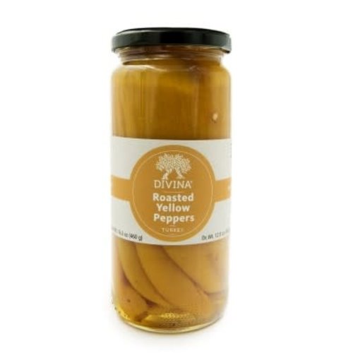 Divina Roasted Yellow Peppers, 16oz.