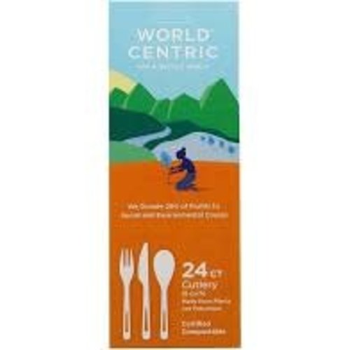 World Centric Compostable Utensils 24 count, 8 each