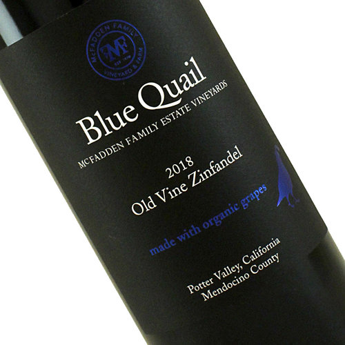 Blue Quail 2018 Old Vine Zinfandel Potter Valley, Mendocino County Blue Quail 2018 Old Vine Zinfandel Potter Valley, Mendocino County