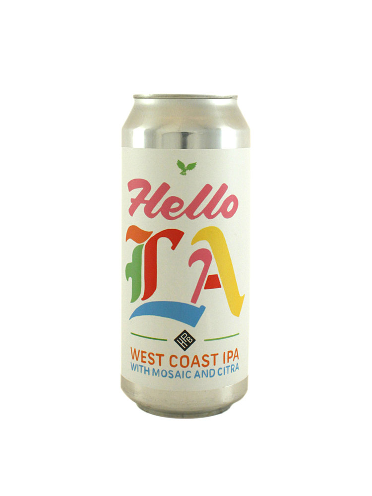 Highland Park Brewery "Hello LA" (White Label) West Coast IPA 16oz can - Los Angeles, CA