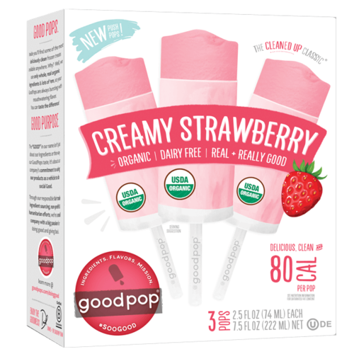 Goodpop, Creamy Strawberry Non-Dairy Push Pops Goodpop, Creamy Strawberry Non-Dairy Push Pops
