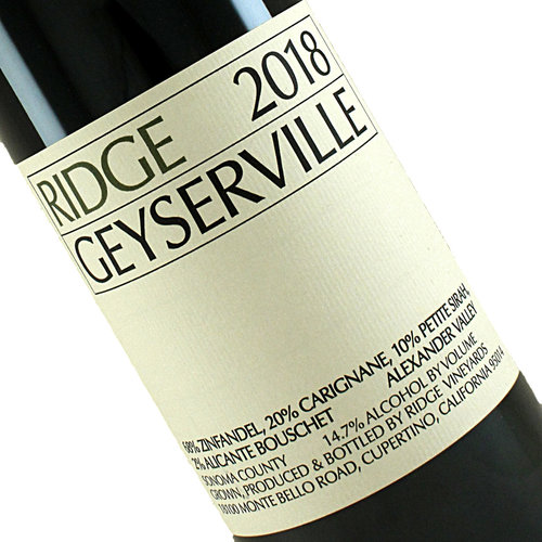 Ridge Vineyards 2018 Geyserville Red Blend, Sonoma County Ridge Vineyards 2018 Geyserville Red Blend, Sonoma County