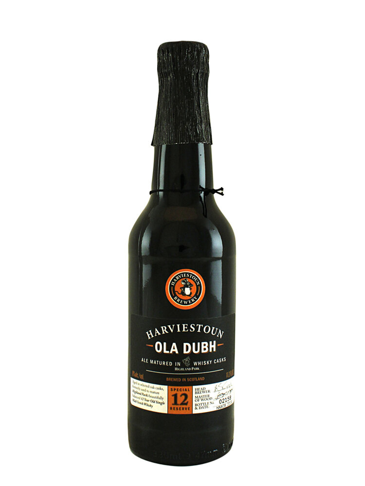 Harviestoun Brewery "Ola Dubh" Special 12 Reserve Whisky Casks 330ml Bottle - Scotland