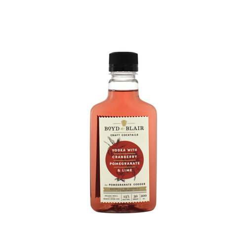 Boyd & Blair Vodka w/Cranberry Pomegranate & Lime Craft Cocktail 200ml. Boyd & Blair Vodka w/Cranberry Pomegranate & Lime Craft Cocktail 200ml.