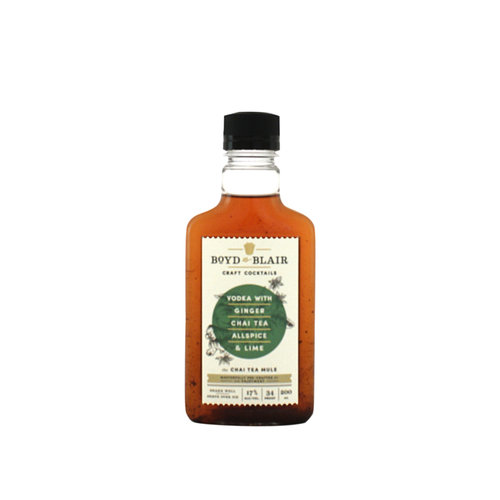 Boyd & Blair Vodka w/Ginger, Chai Tea, Allspice & Lime Craft Cocktail 200ml. Boyd & Blair Vodka w/Ginger, Chai Tea, Allspice & Lime Craft Cocktail 200ml.