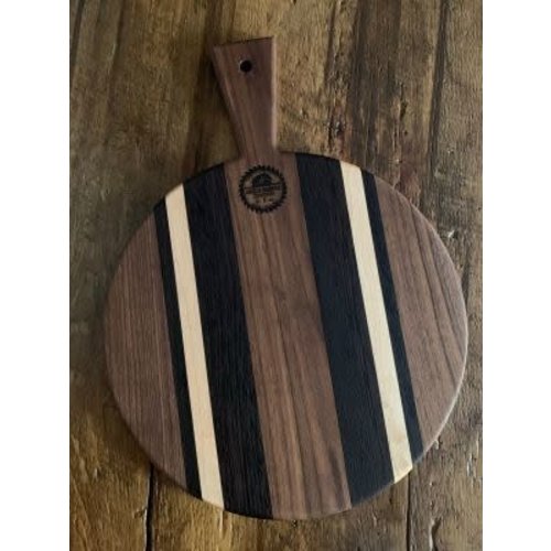 American Farmhouse Designs - Walnut, Wenge & Maple Charcuterie Round, 14"Dia American Farmhouse Designs - Walnut, Wenge & Maple Charcuterie Round, 14"Dia