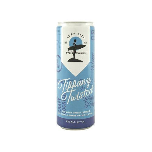 Surf City Still Works "Tiffany Twisted" Craft Cocktail Gin w/Violet Liqueur 12oz. can Surf City Still Works "Tiffany Twisted" Craft Cocktail Gin w/Violet Liqueur 12oz. can