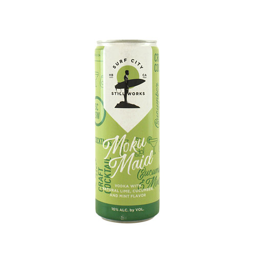 Surf City Still Works "Moku Maid" Cocktail w/Vodka, Lime Cuke & Mint 12oz. can Surf City Still Works "Moku Maid" Cocktail w/Vodka, Lime Cuke & Mint 12oz. can