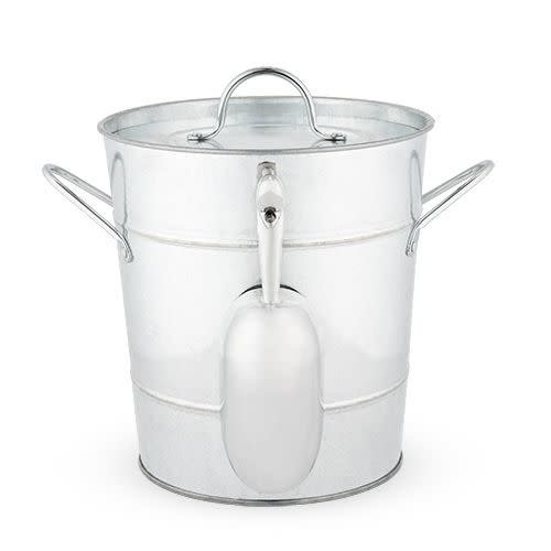 Galvanized Metal Ice Bucket with Lib and Scoop by Twine