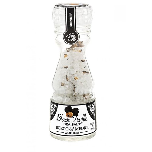 Borgo de' Medici Black Truffle Sea Salt with Mini Grinder, 3.3 oz Borgo de' Medici Black Truffle Sea Salt with Mini Grinder, 3.3 oz